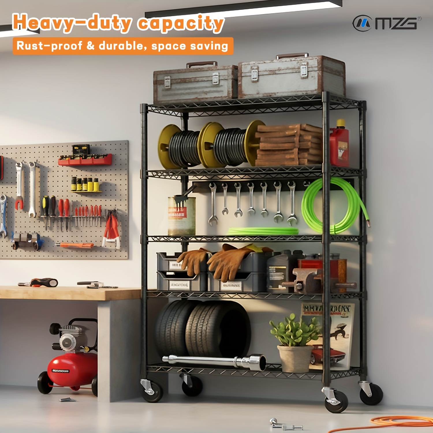 Commercial Kitchen Shelving - MZG Heavy-Duty Adjustable 5/4 Shelf Metal