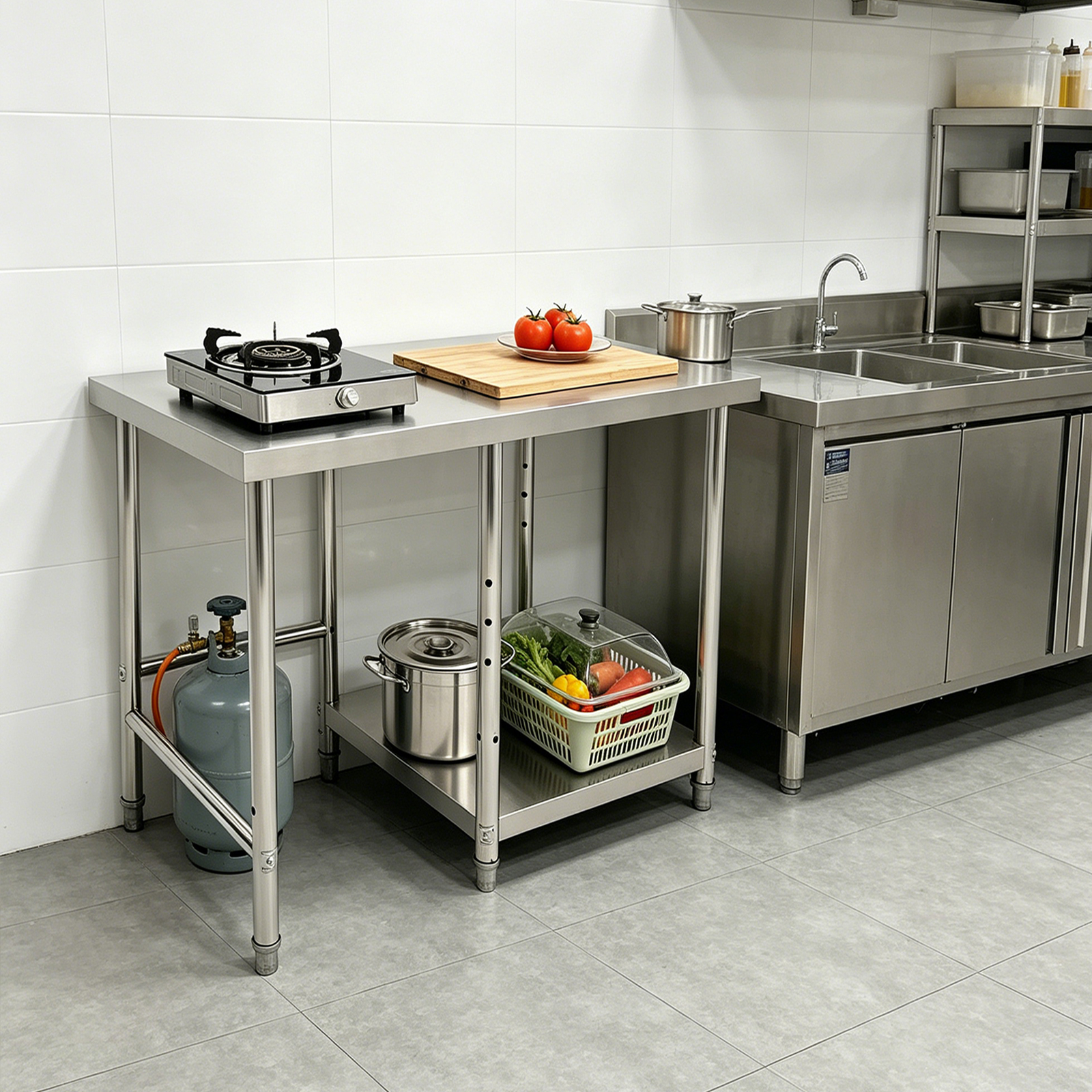 2 Tiers Stainless Steel Silver - Commercial Kitchen Tables recensie en prijs