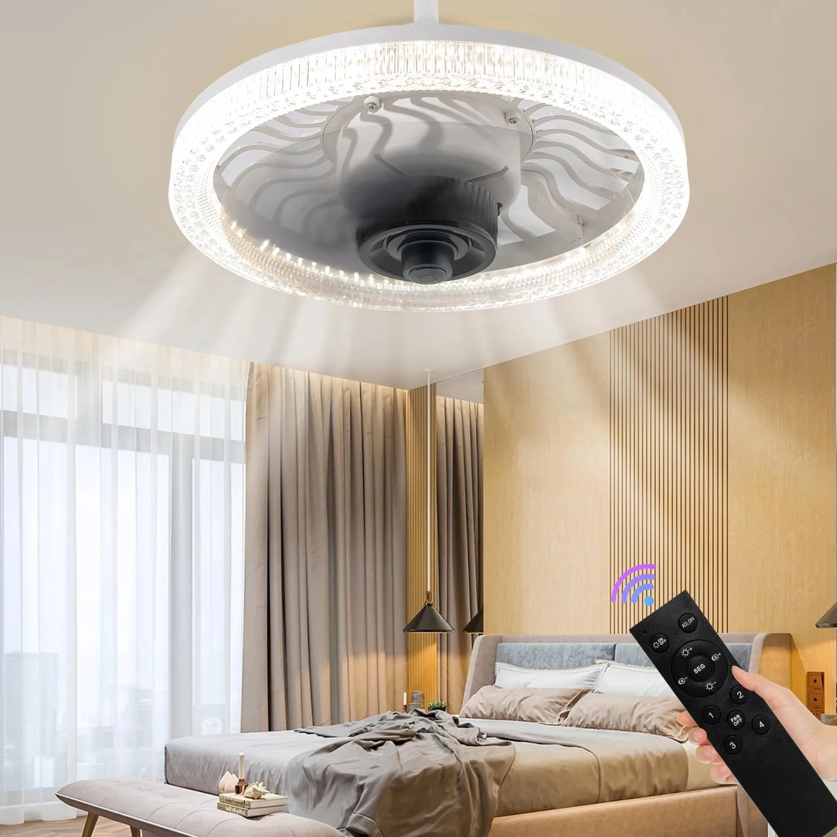 Smart LED Ceiling Fan Light wi - Commercial Kitchen Lighting recensie en prijs
