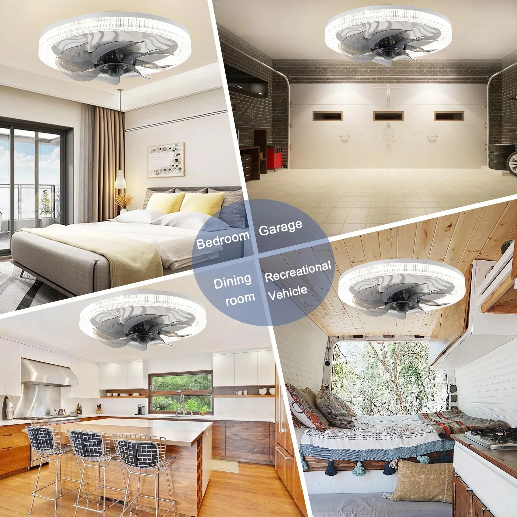 Smart LED Ceiling Fan Light wi - Commercial Kitchen Lighting recensie en prijs