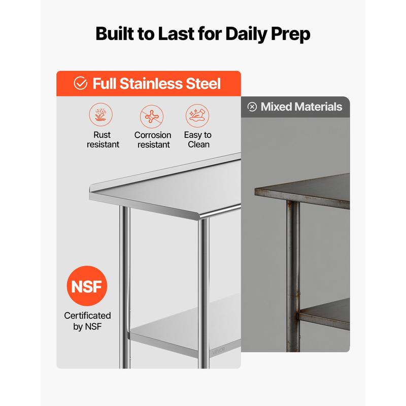 Stainless Steel Work Table, 24 - Commercial Kitchen Tables recensie en prijs