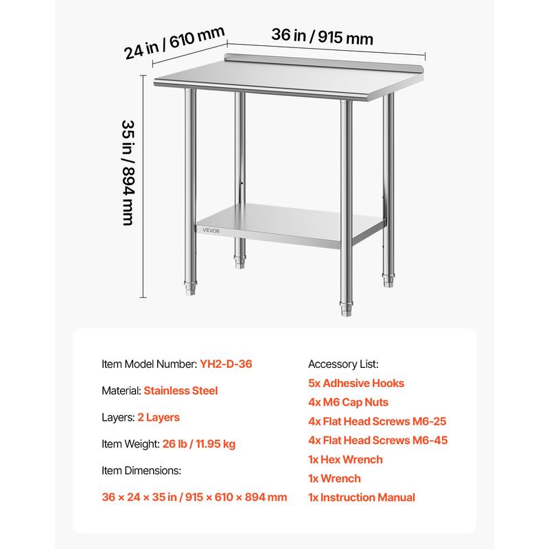 Stainless Steel Work Table, 24 - Commercial Kitchen Tables recensie en prijs