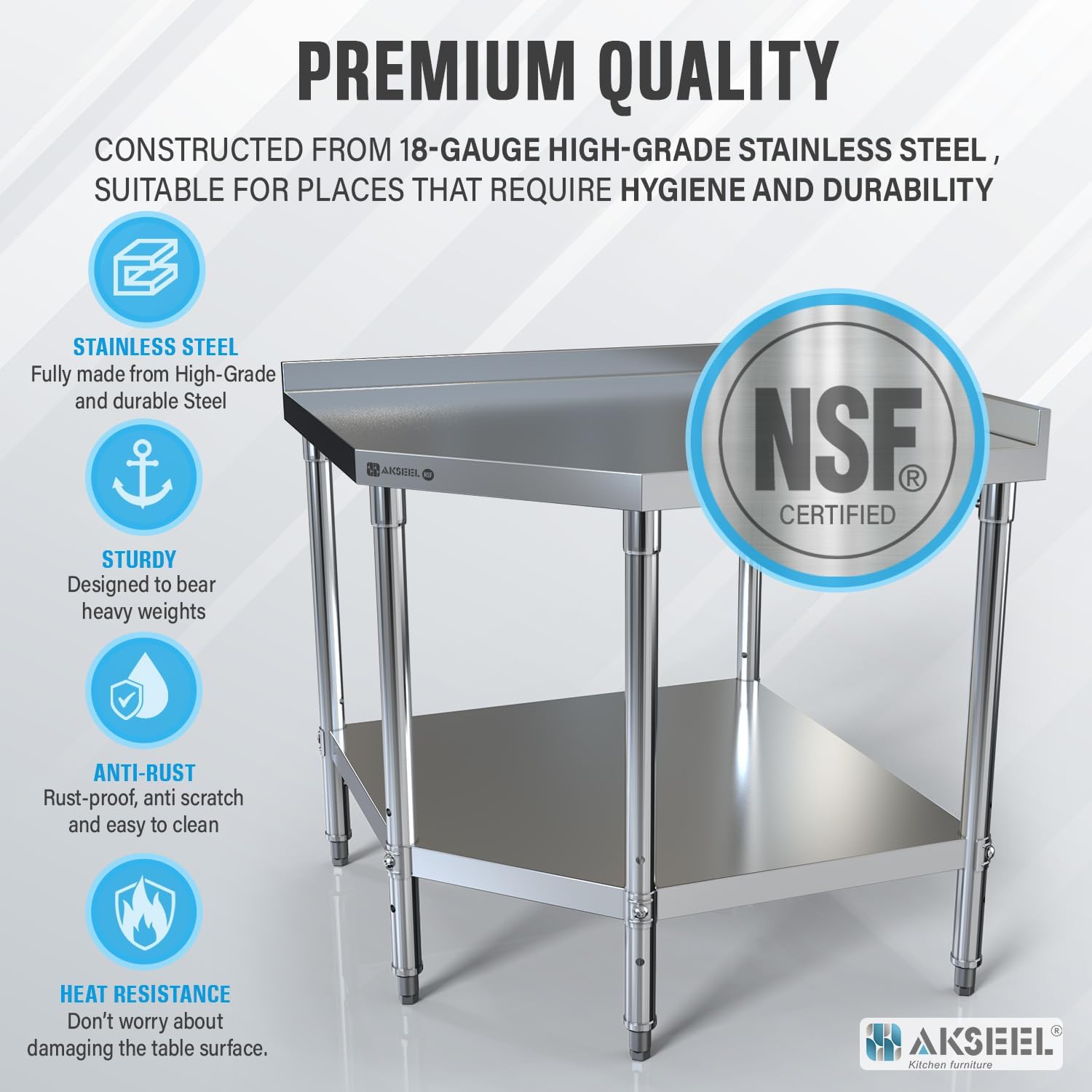 Stainless Steel Corner Work Ta - Commercial Kitchen Tables recensie en prijs